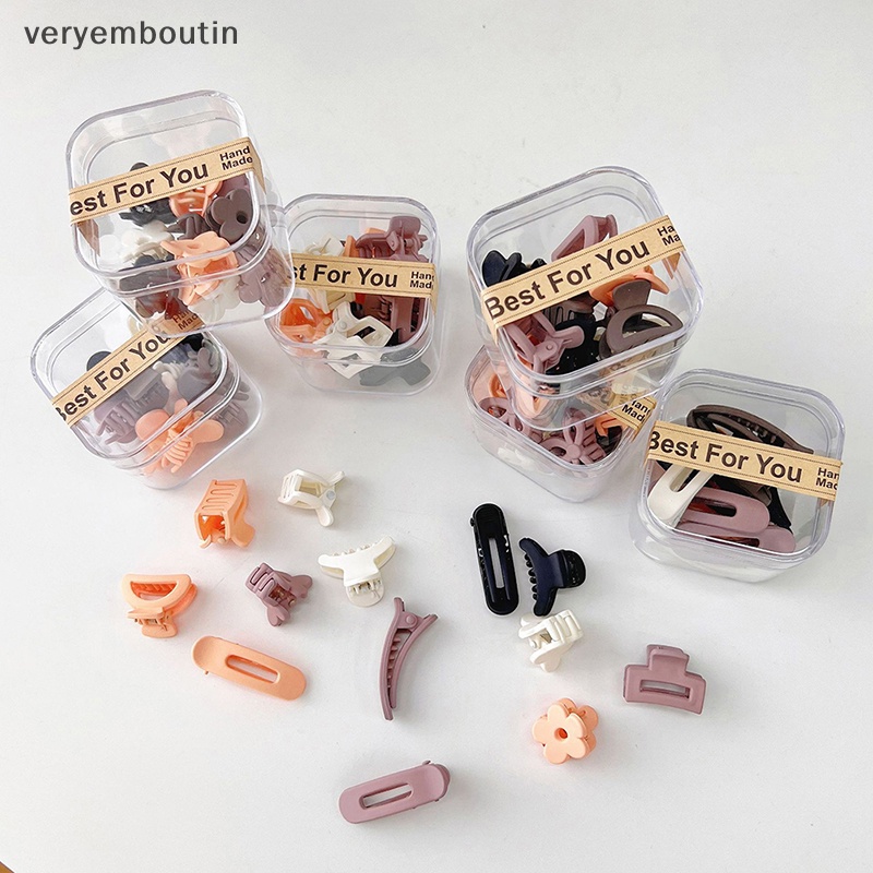 Set 10 Kẹp Tóc Càng Cua Mini Bằng Nhựa Nhám Thời Trang Cho Bé Gái