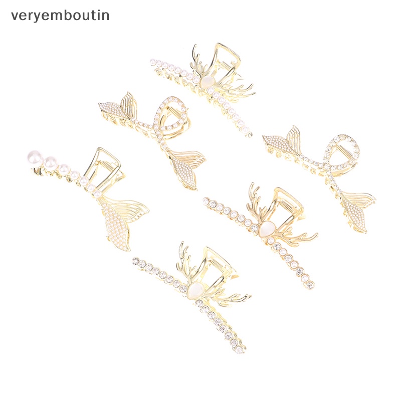 Kẹp Tóc Hình Hoa / Trái Tim Đính Ngọc Trai Thời Trang Cho Nữ