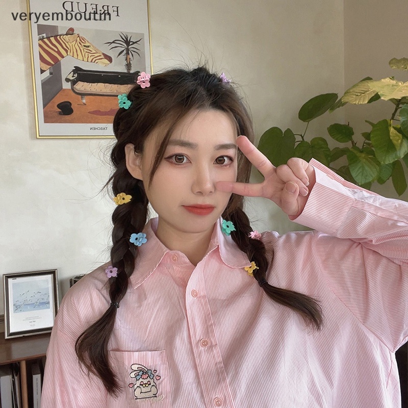 Set 10 Kẹp Tóc Càng Cua Mini Bằng Nhựa Nhám Thời Trang Ngọt Ngào Cho Bé Gái