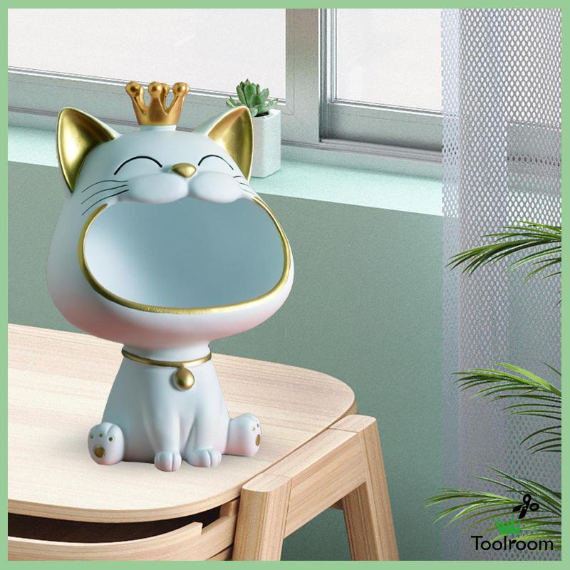 Mô Hình Mèo May Mắn Bằng Nhựa Resin Đựng Chìa Khóa / Đồ Trang Sức Để Bàn / Phục Vụ / Trang Trí Hành Lang / Phòng Khách