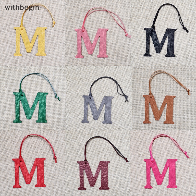 Móc Khóa Da Khắc Chữ M Độc Đáo Thời Trang