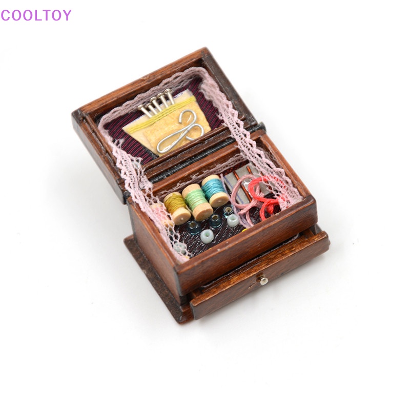 Hộp Dụng Cụ May Vá Mini Tỉ Lệ 1: 12 Trang Trí Nhà Búp Bê