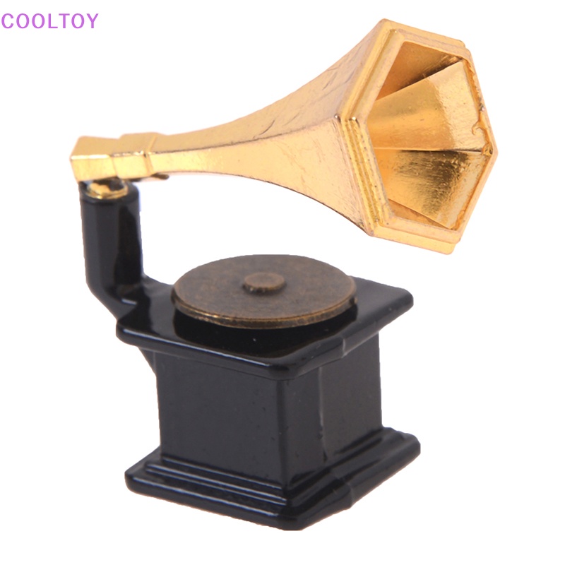 Cooltoy Mô Hình Máy Hát Đĩa Phong Cách vintage Tỉ Lệ 1: 12 Trang Trí Nhà Búp Bê