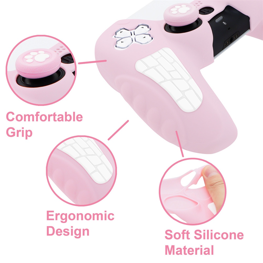 Vỏ Bọc Silicon Hình Chân Mèo Dễ Thương Cho Tay Cầm Chơi Game PS5