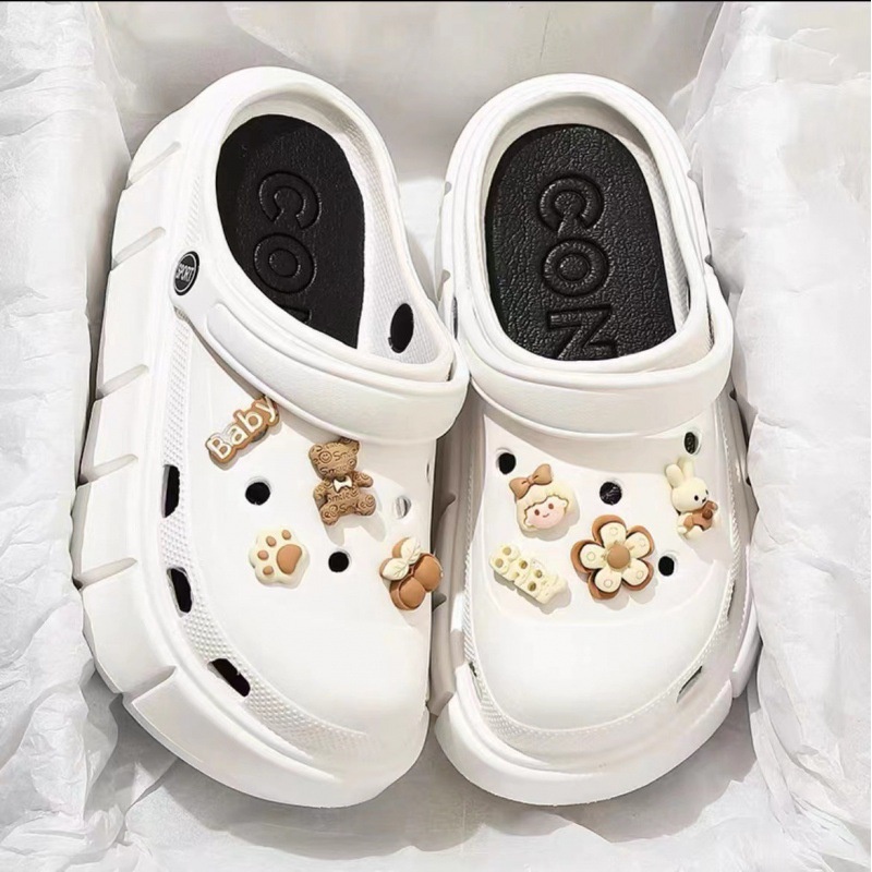 Dép Sandal Đế Xuồng Cao 4.5cm Họa Tiết Hoạt Hình Cho Nữ