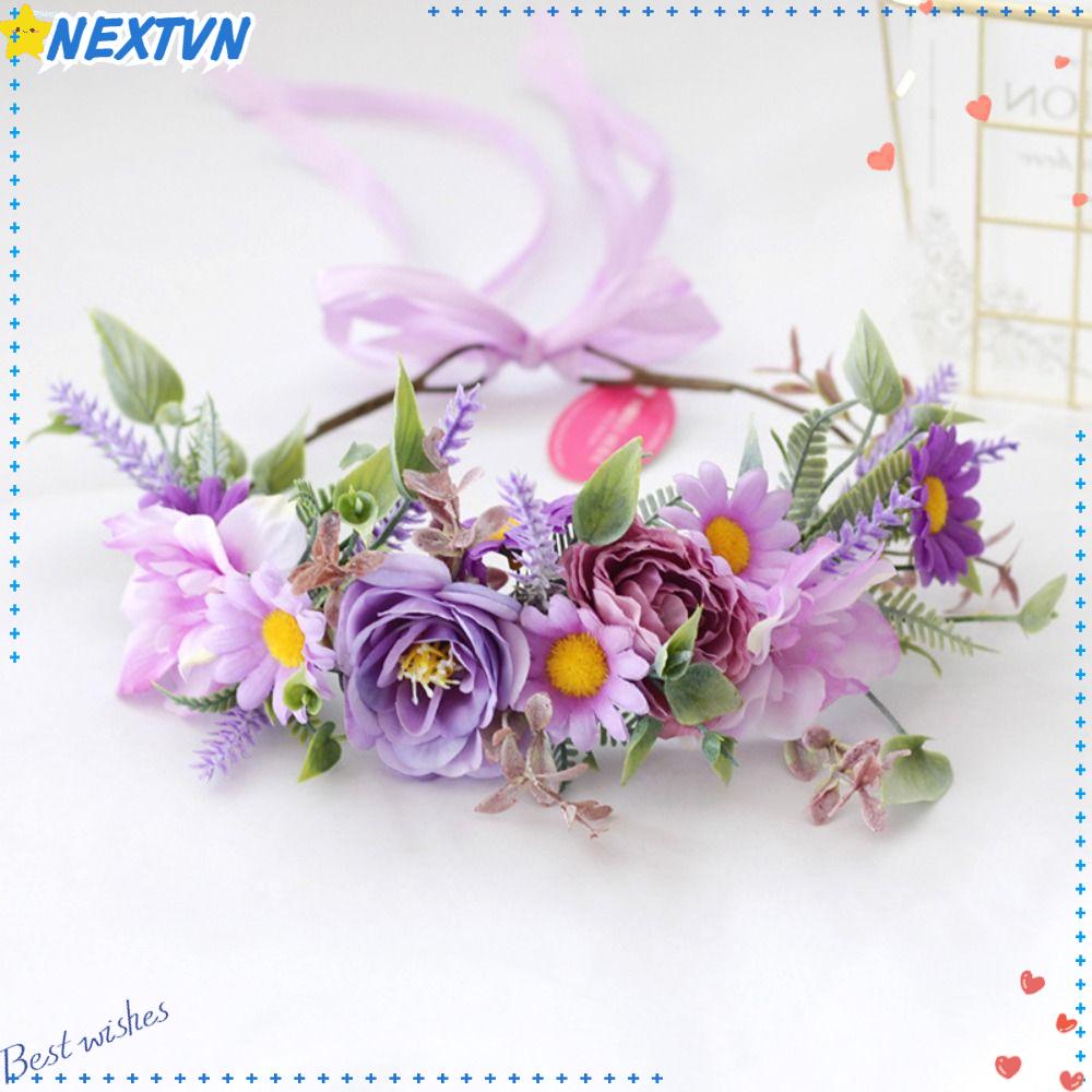 Băng Đô Cài Tóc Hình Vương Miện Đính Hoa Thời Trang Cho Nữ