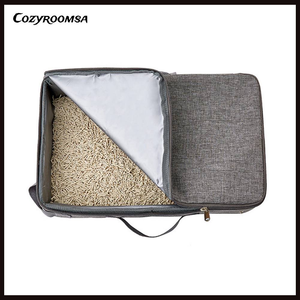 Hộp Đi Vệ Sinh Di Động Hình Chữ Nhật Có Thể Gập Lại Kèm Xẻng Cho Mèo