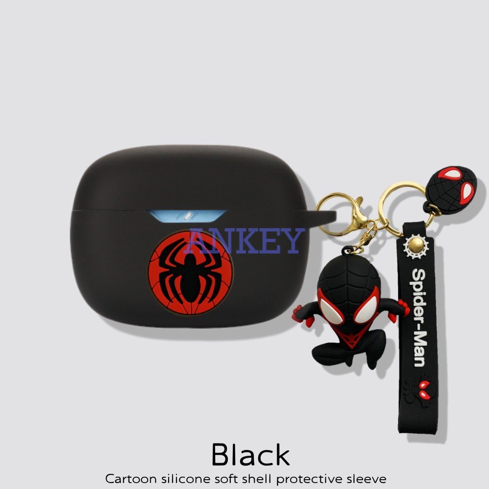 For Anker Soundcore Life Dot 3i / Note 3i / P2i P3i A20i A3i Earphone Silicone Case Black Soldiers Earbuds Protective Headphone Cover Headset Skin with Pendant