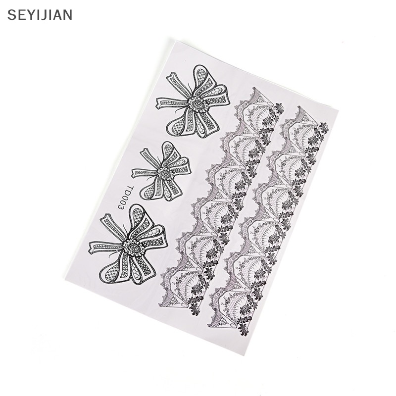 Sey Hình Xăm Dán Tạm Thời Chống Thấm Nước Phối Ren Cho Cơ Thể