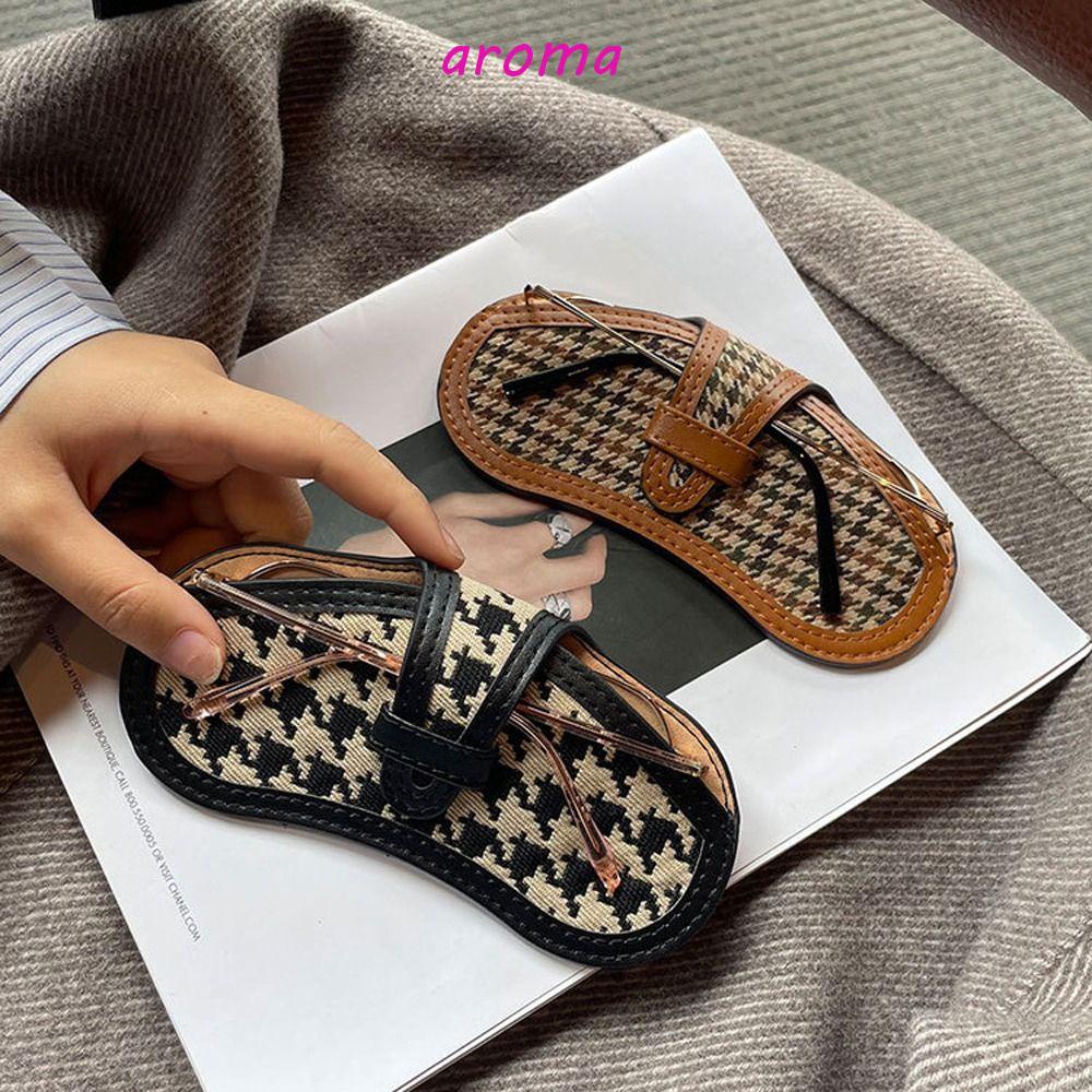 AROMA Hộp Đựng Mắt Kính Bằng Da PU Họa Tiết Kẻ Sọc / Hoa Phong Cách Hàn Quốc Thời Trang Cho Nam Giá Đỡ