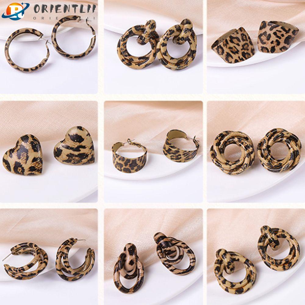 Khuyên Tai Hình Trái Tim Họa Tiết Da Báo