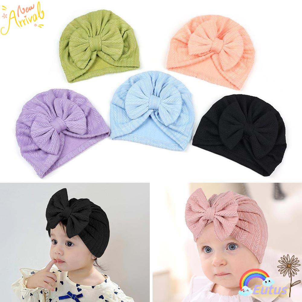 Mũ Trùm Đầu Mềm Mại Đính Nơ To Thời Trang Cho Bé