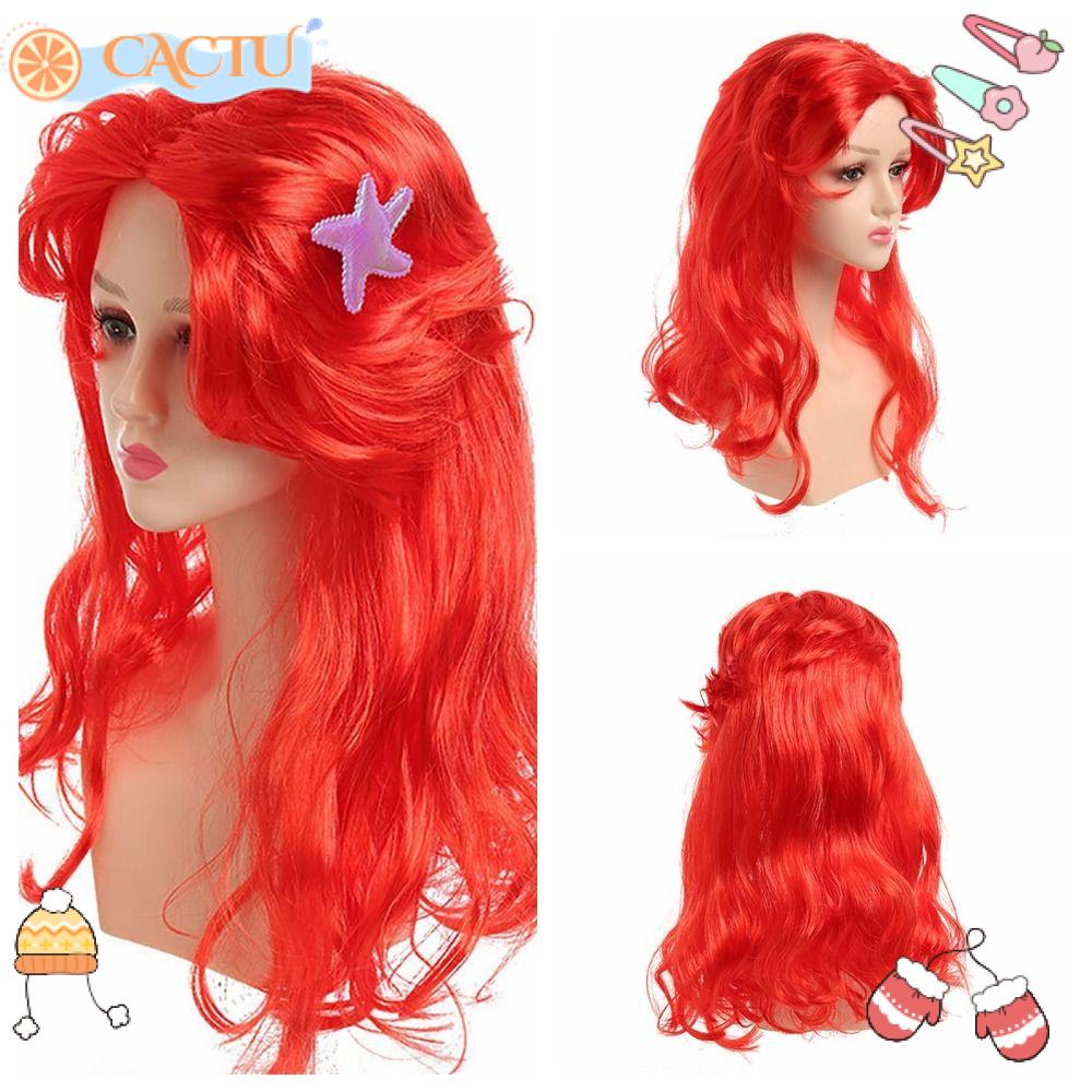 Tóc Giả Dài Màu Đỏ Hóa Trang Nhân Vật Anime Cho Bé