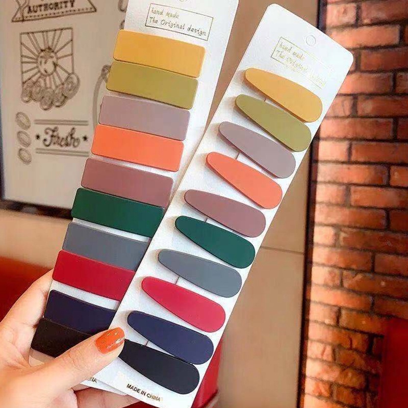 Ygt Set 10 Kẹp Tóc Nữ Màu Trơn Họa Tiết Hình Học Thời Trang