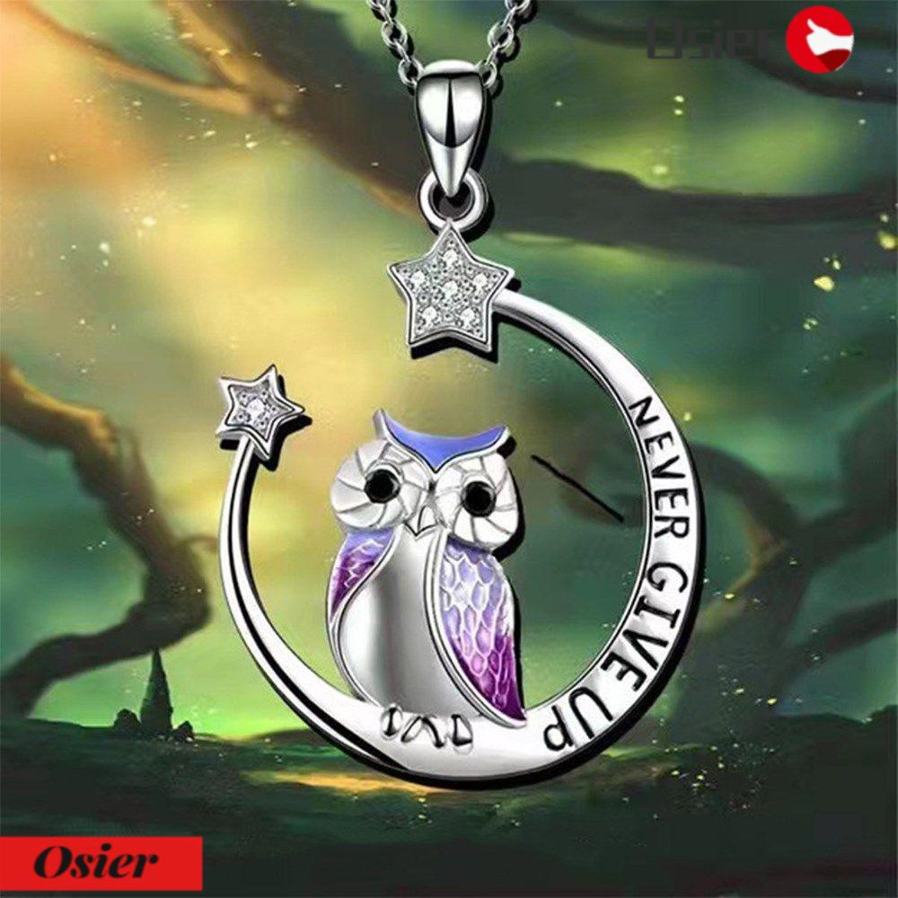 1 Mặt Dây Chuyền Khắc Chữ I Love You Forever Và Hình Chim Cú Sáng Tạo Thích Hợp Làm Quà Tặng