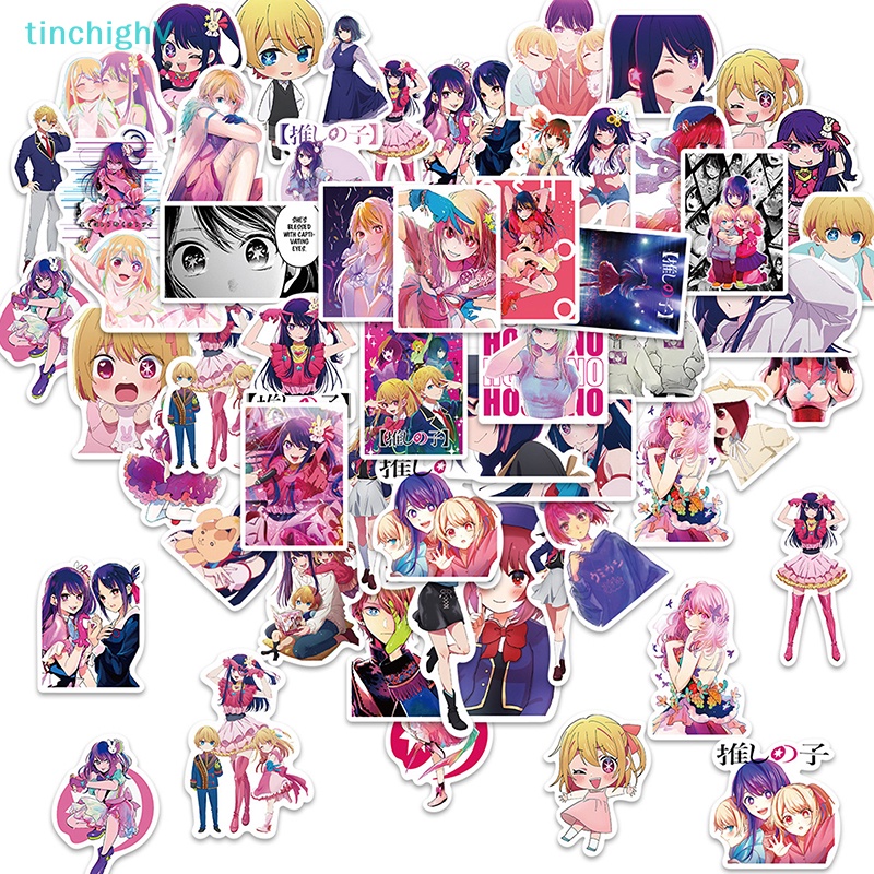 [TinchighV] 50 Nhãn Dán Hoạt Hình Oshi no Ko Anime Trang Trí Laptop Xe Hơi Ván Trượt [Mới]