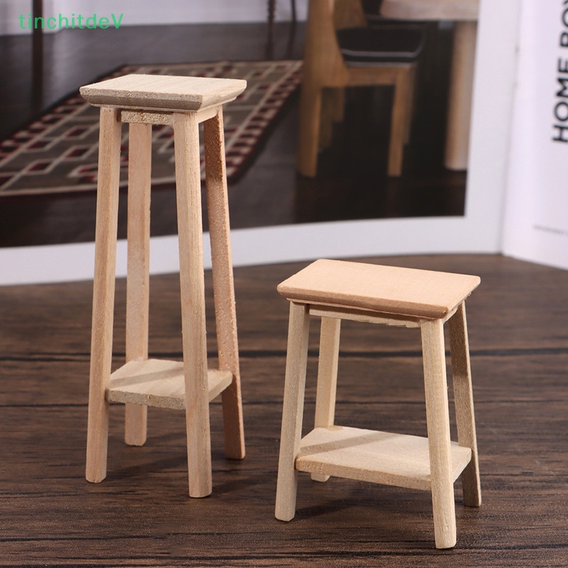 [TinchitdeV] Ghế Đẩu Cao Trưng Bày Trang Trí Nhà Búp Bê Thu Nhỏ 1: 12