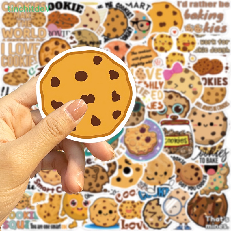 [TinchitdeV] 50 Miếng Dán Trang Trí Laptop Hình Bánh Quy Hoạt Hình Graffiti Tối Giản Dễ Thương [Mới]