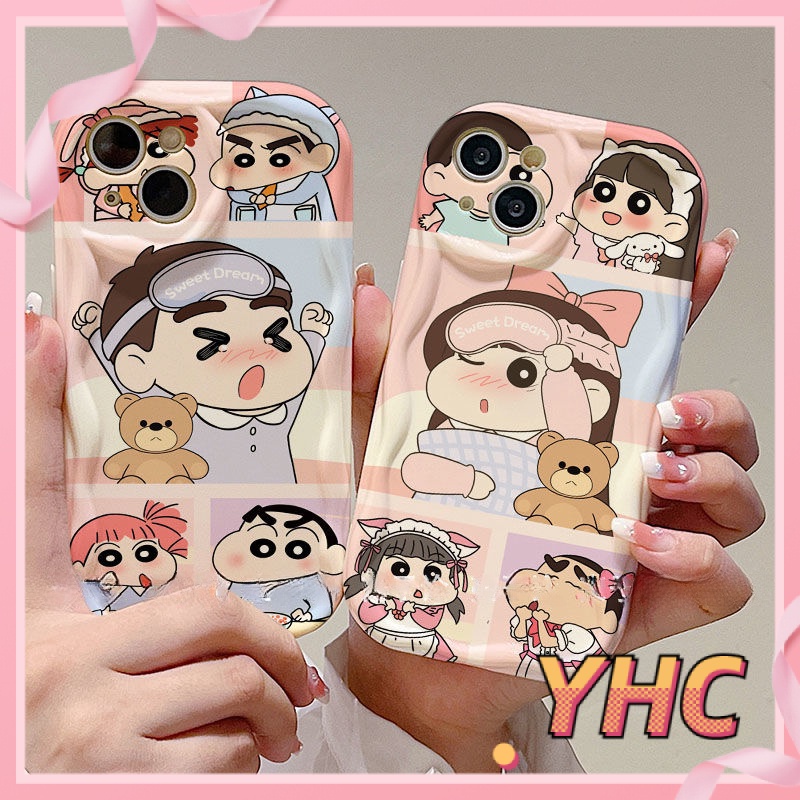 Ốp Lưng iPhone Phim hoạt hình Crayon Shin-chan và Nini 3D cuộn sóng bảo vệ camera chống chấn động Silicone Phone Case Cho Iphone 6 / 6S / 6splus / se / 7 / 7plus / 8 / 8plus / X / xs / xsmax / 11 / 12 / 13 / 14 / Plus / pro max-227