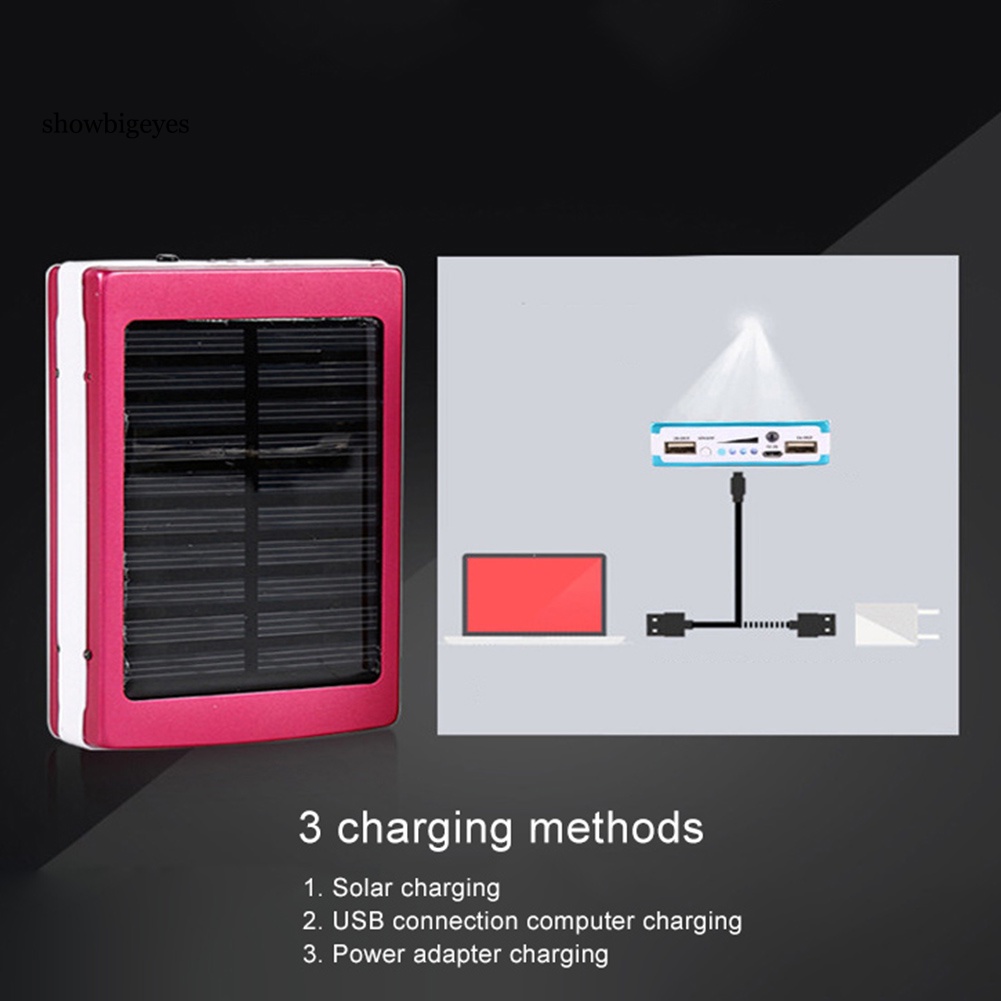 Vỏ Hộp Sạc Dự Phòng Hai Cổng USB Có Đèn LED Sử Dụng Năng Lượng Mặt Trời DIY