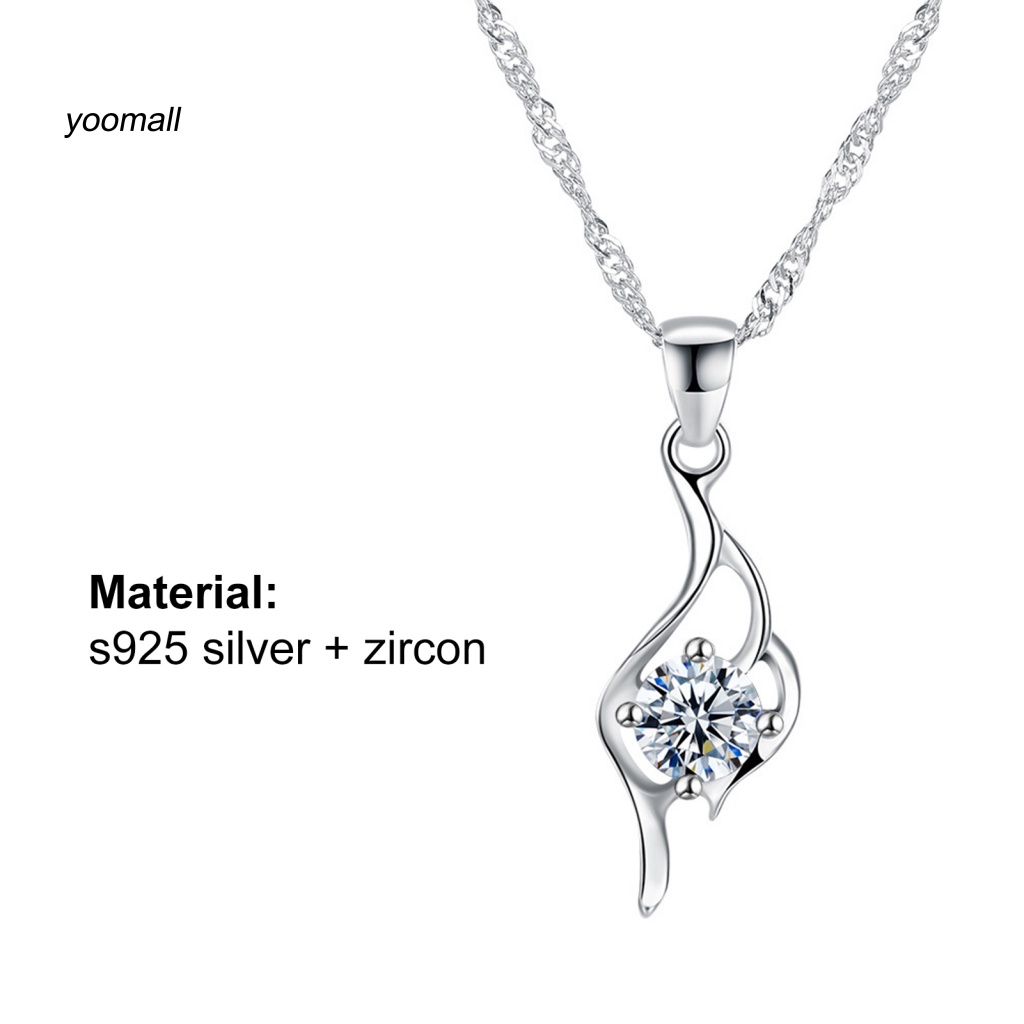 Vòng cổ Mạ Bạc Đính Đá Zircon Lấp Lánh Thời Trang Cho Nữ