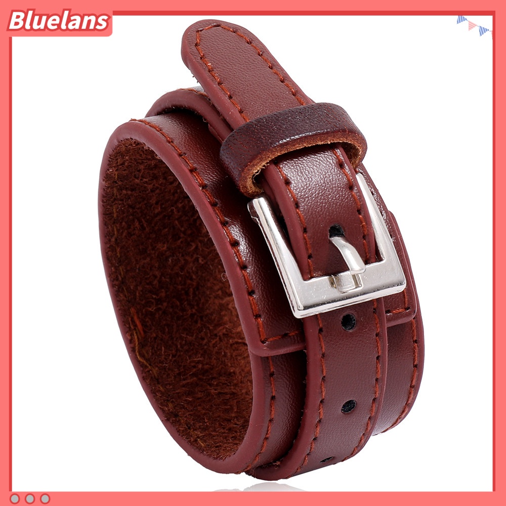 Vòng Tay Da Bò Thiết Kế Đơn Giản Phong Cách Âu Mỹ Cho Nam