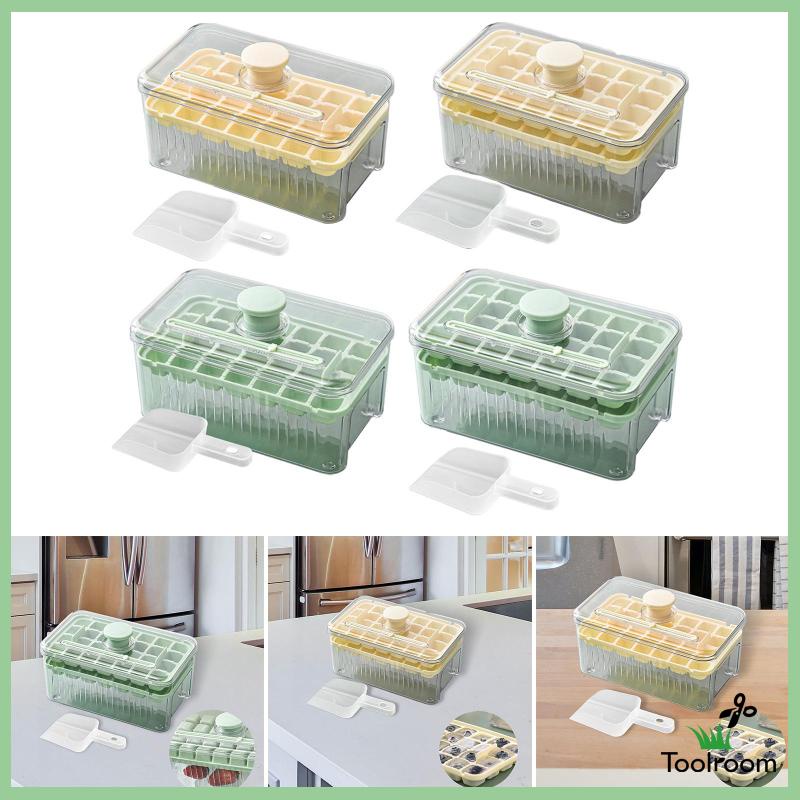 Khay Làm Đá Viên Dạng Nhấn Tiết Kiệm Không Gian Có Thể Tái Sử Dụng