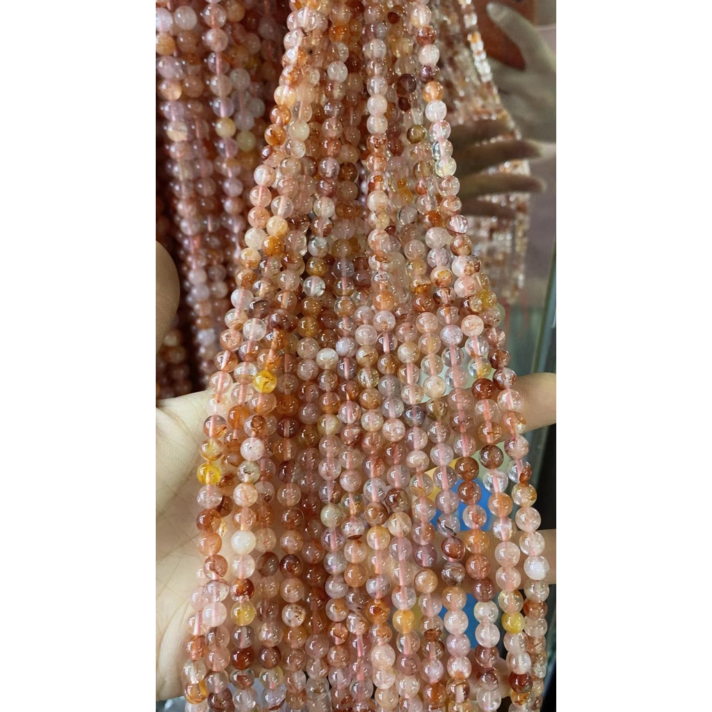 Chuỗi Hạt Đá Hematite Tự Nhiên Màu Đỏ Dùng Làm Trang Sức DIY