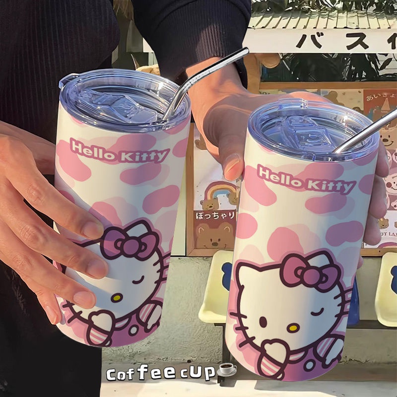 Bình Nước Giữ Nhiệt Bằng Thép Không Gỉ Hình Hello Kitty