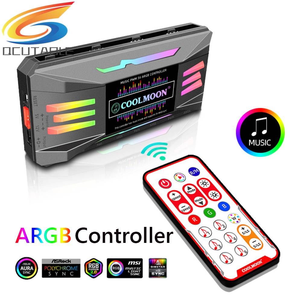 Bộ Điều Khiển CoolMoon ARGB 4 Pin PWM 5V 3 Pin Cho Vỏ Khung Gầm PC
