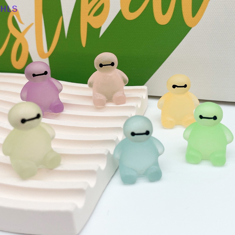 [HLS] Set 5 Đồ trang trí Baymax Mini Bằng Nhựa Phát Sáng Trong Bóng Tối Trang Trí Nhà Búp Bê DIY Màu Sắc Ngẫu Nhiên