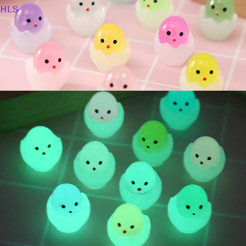 [HLS] Bộ 2 Cây Kem Làm Móc Khóa / Điện Thoại Hình Gà Mini Bằng Gel Resin Diy Phát Quang