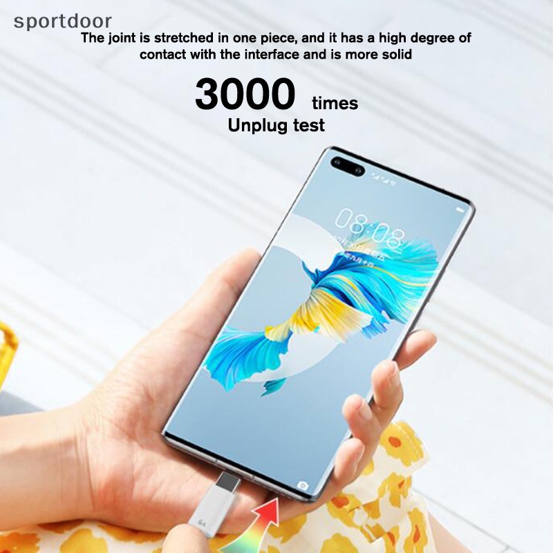 Dây Cáp Sạc Nhanh USB Type-c 1 / 1.5mile 6A 66W Cho xiaomi Samsung Huawei