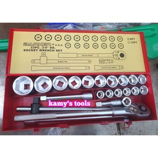 Bộ tuýp khẩu 3/4 inch trắng Barker 23 chi tiết chính hãng
