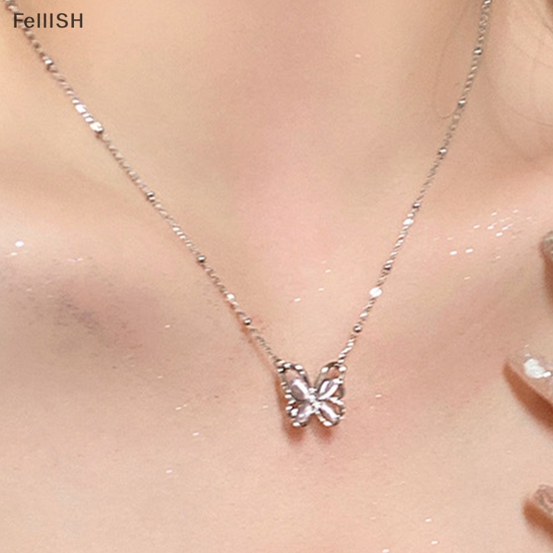 Vòng cổ Mặt Hình Bướm Đính Đá Pha Lê Màu Sắc Tinh Tế Thời Trang Cho Nữ 439br