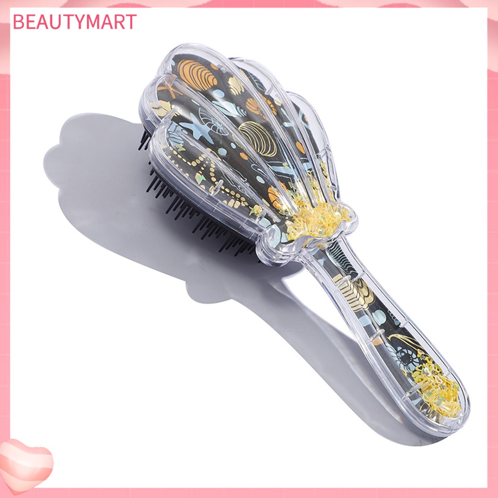 Lược Chải Tóc Đệm Khí Bằng Nhựa ABS Hình Sao Biển Màu Xanh Lá Kích Thước Nhỏ Gọn Dùng Tại Nhà