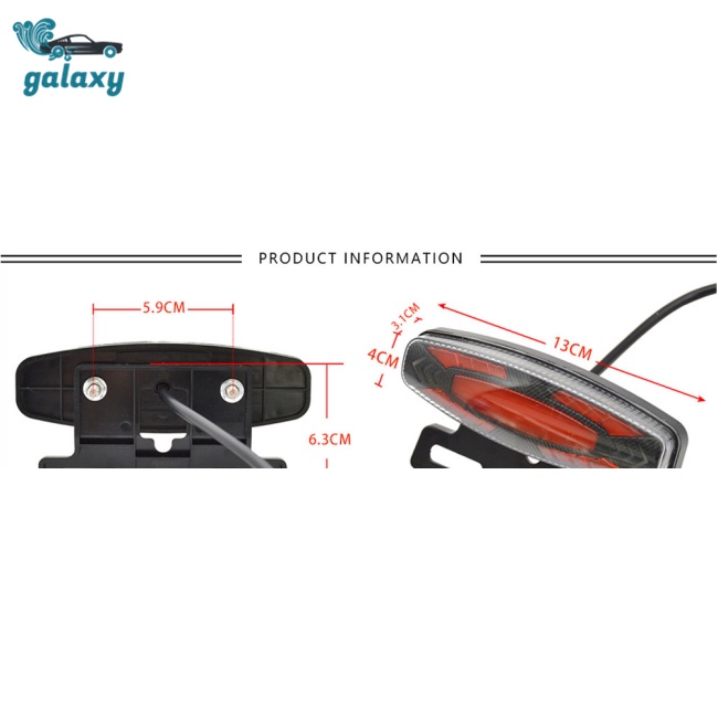 Galaxy Bộ Đèn Led Gắn Đuôi Xe Đạp Điện Cảnh Báo Ban Đêm