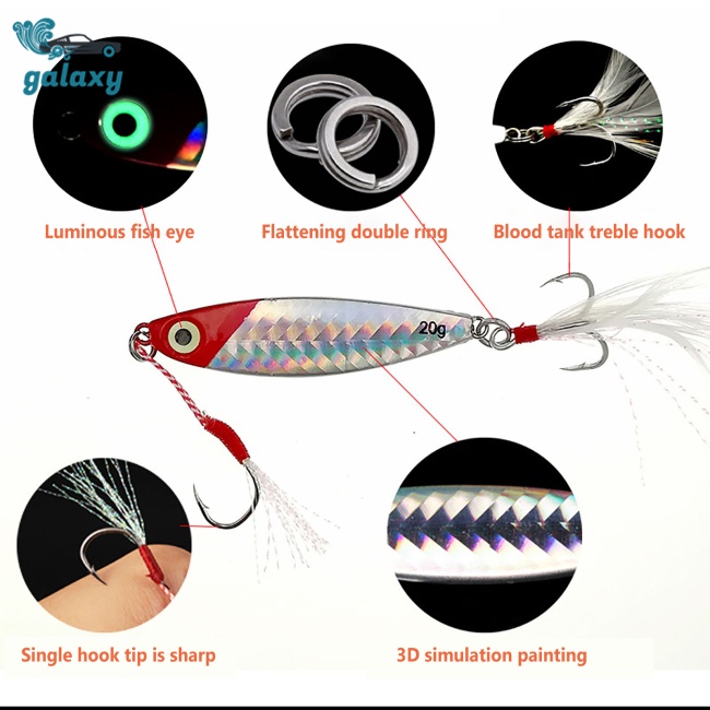 Galaxy Set 5 Mồi Giả Nhử Cá 7g / 10g / 15g / 20g / 30g Bằng Nhựa Kèm Hộp Đựng