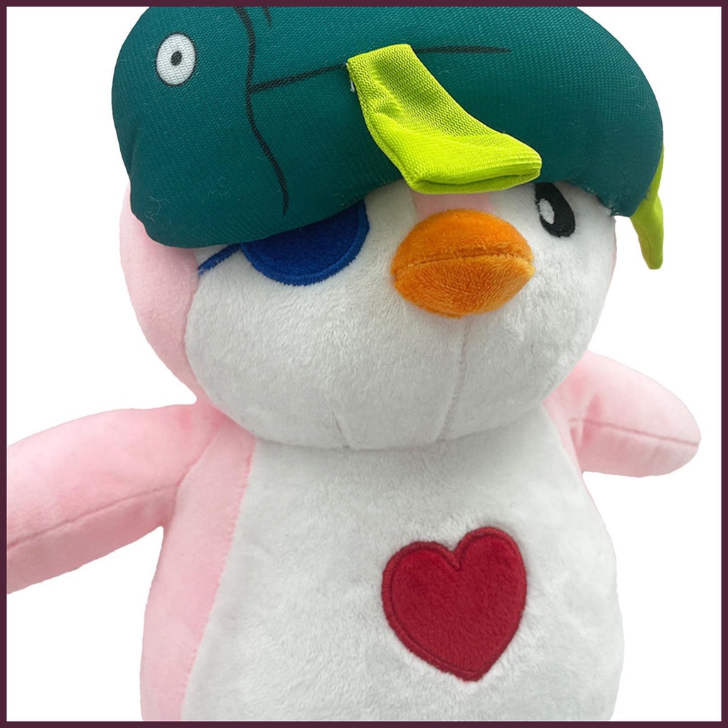 Thú Nhồi Bông Hình Chim Cánh Cụt Mũ Cá Dễ Thương Cho Bé