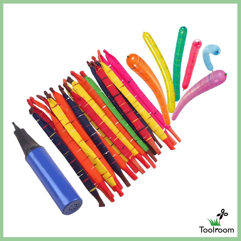 Bộ 50 Bong Bóng Cao Su Dài Phối Hình Tên Lửa Kèm Đồ Bơm Cho Bé