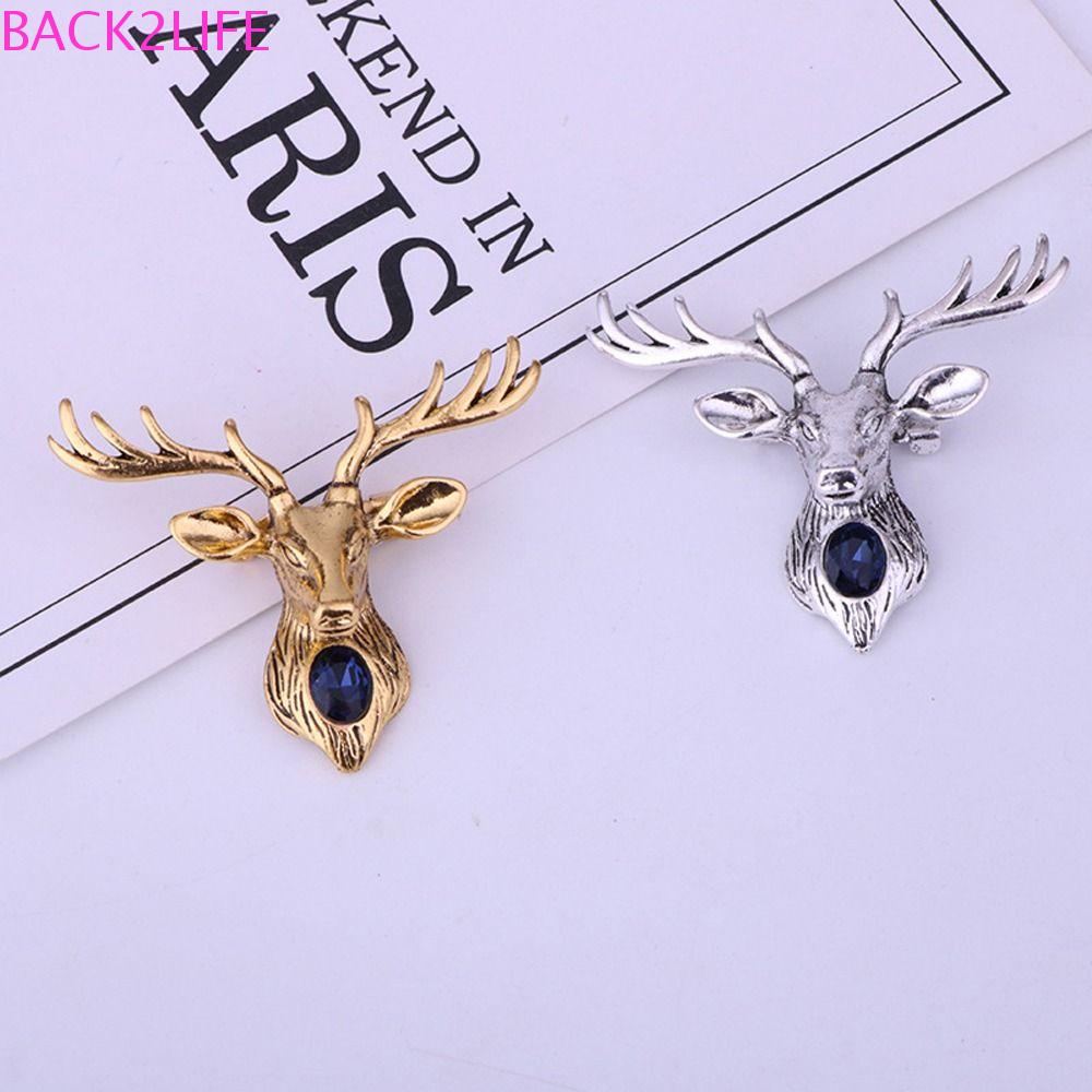 BACK2LIFE Trâm Cài Áo Hình Chú Nai Thanh Lịch Cho Nam