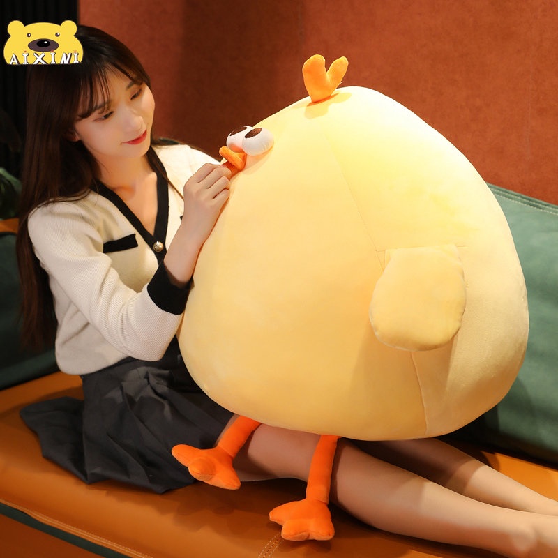 Thú nhồi bông AIXINI hình gà vàng dễ thương mềm mại trang trí phòng ngủ cho bé 65cm