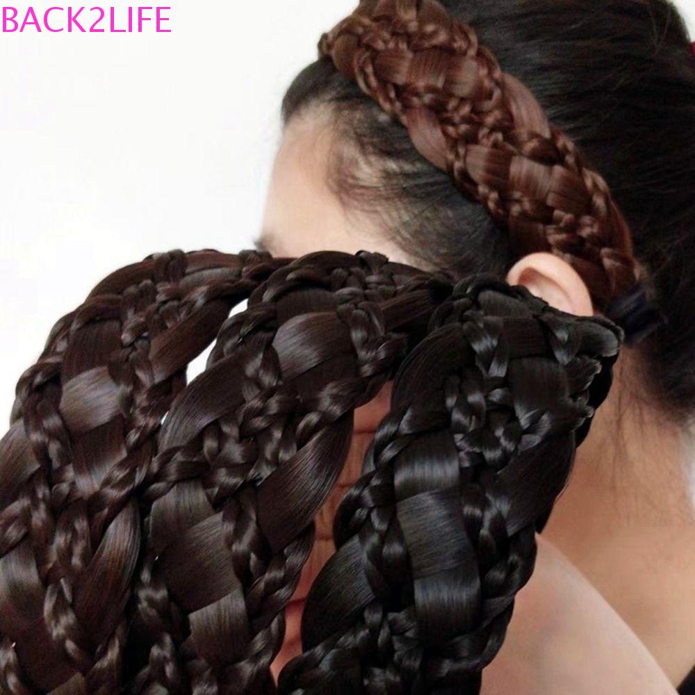 BACK2LIFE Băng Đô Tóc Giả Thắt Bím Chống Trượt Phong Cách Retro Dễ Thương Dành Cho Nữ