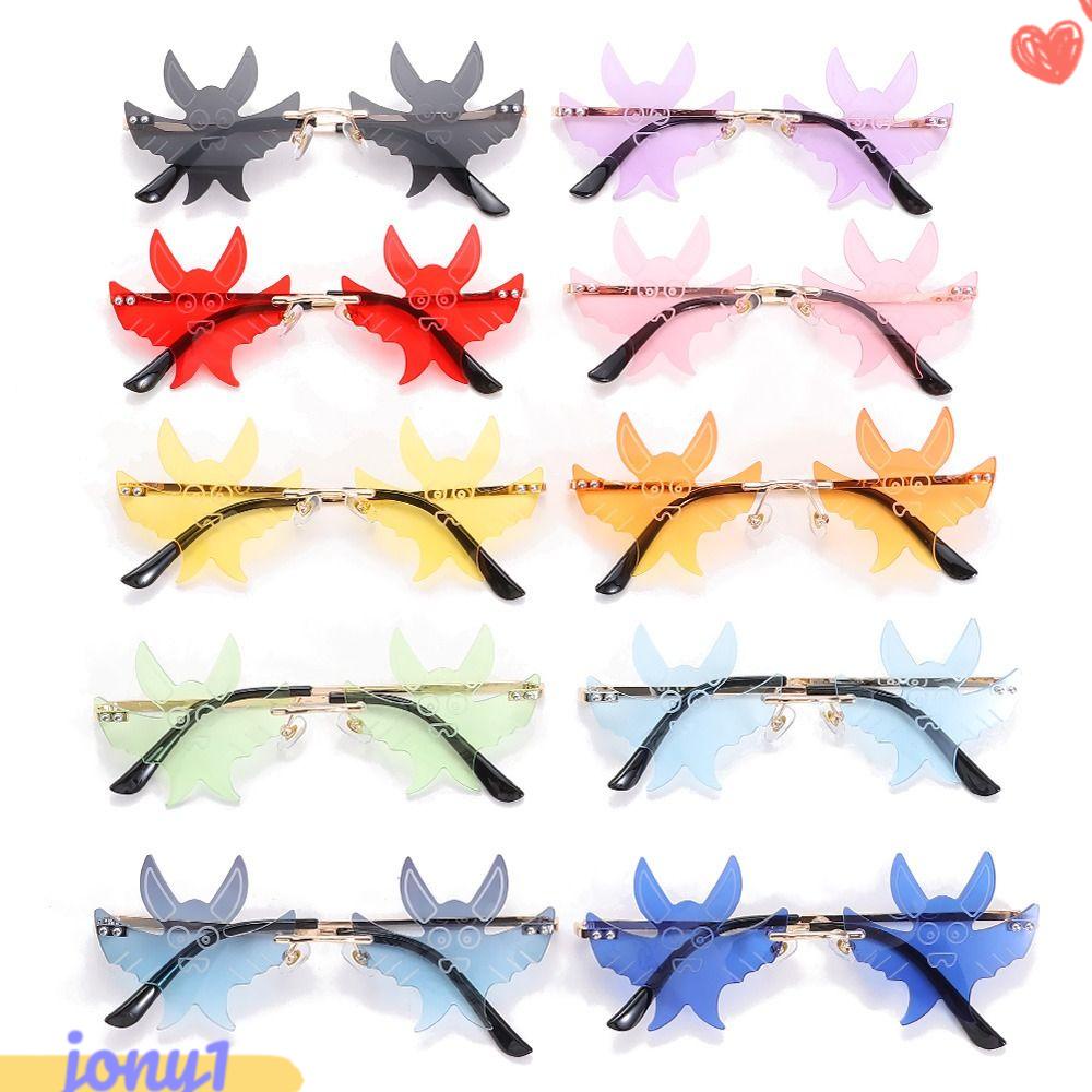 JONYE Kính Mát Hình Dơi Không Viền Nhiều Màu Sắc Cho Nam Nữ