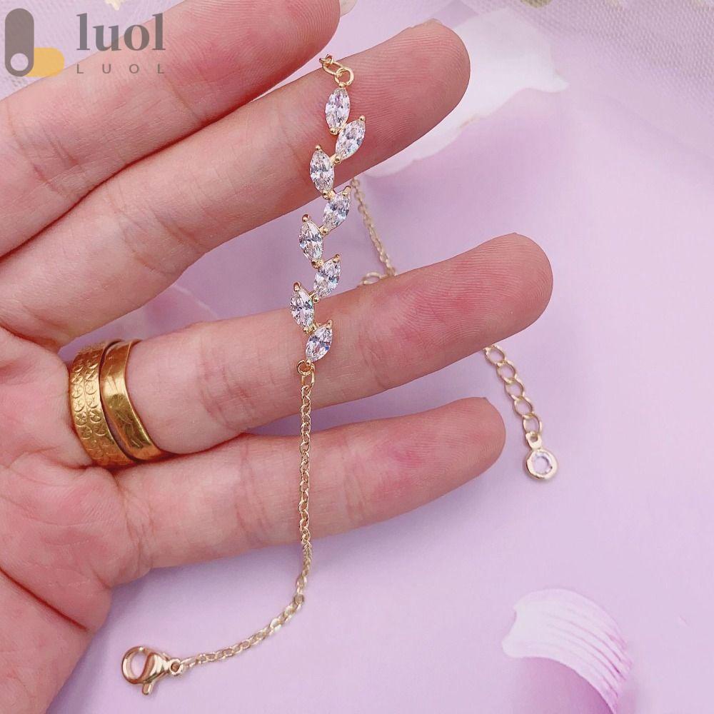 LUOL Vòng Đeo Tay Hình Chiếc Lá Thời Trang Dành Cho Nữ