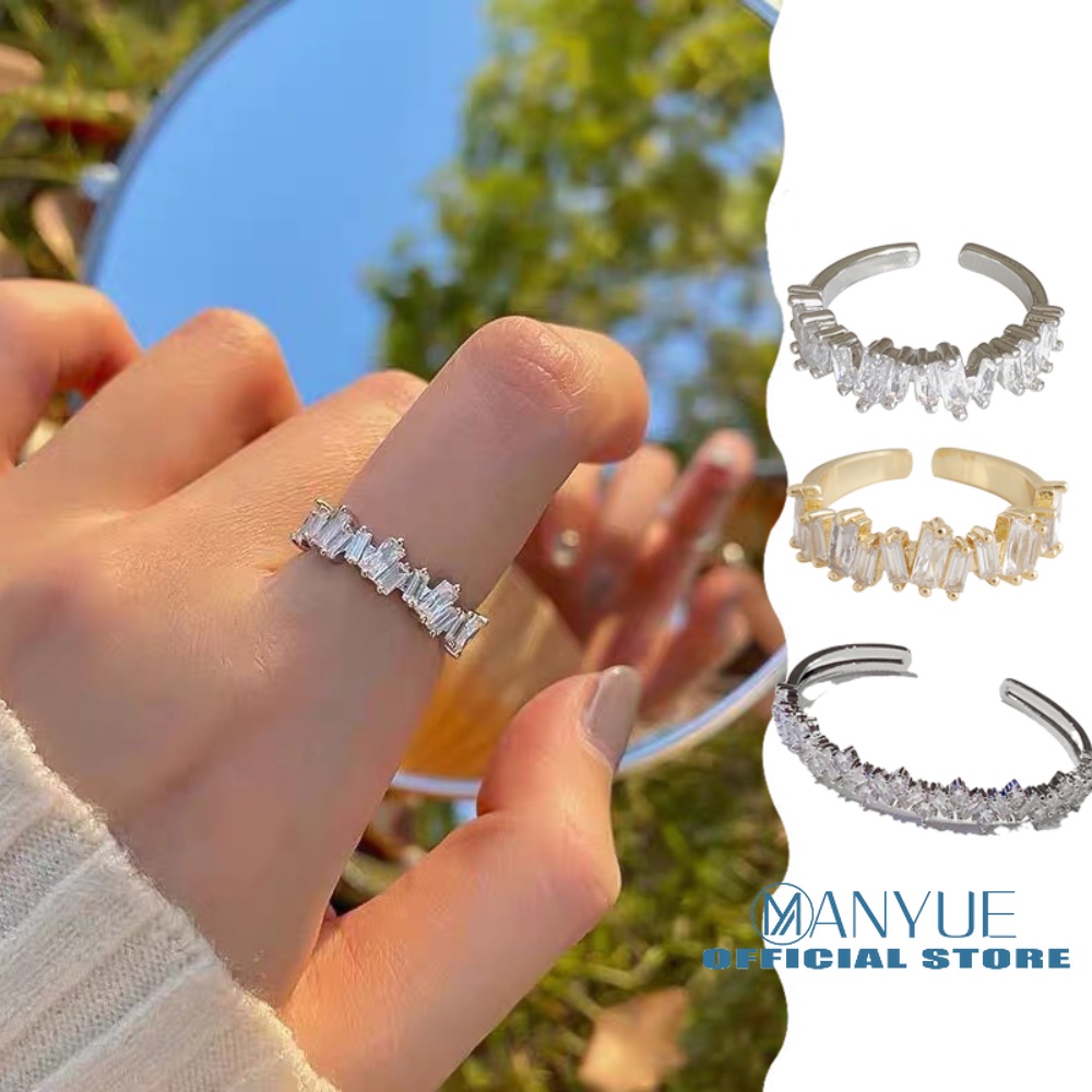 Vòng Đeo Tay Dạng Mở Đính Kim Cương Giả Cao Cấp Có Thể Điều Chỉnh Cho Nữ Niche