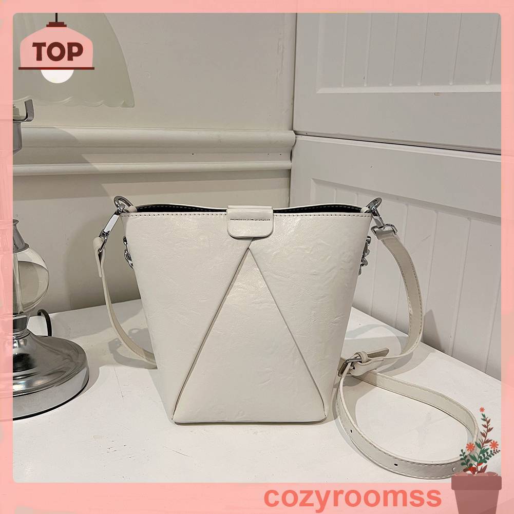 Túi Xách Da PU Phối Dây Xích Kim Loại Thoáng Khí Thời Trang Cho Nữ