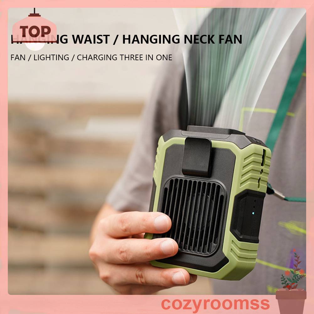 Quạt Làm Mát Đeo Thắt Lưng 3 Tốc Độ 4000mAh Sạc Cổng USB Dùng Ngoài Trời