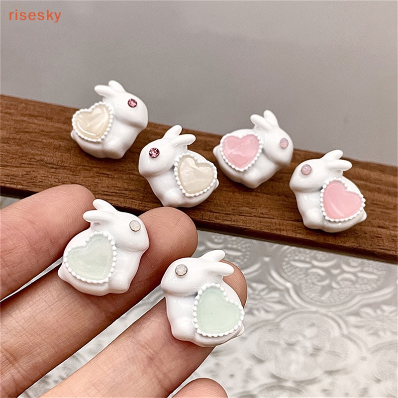 Bông Tai Hình Thỏ Hoạt Hình Trái Tim Pha Lê Ngọt Ngào Cho Nữ