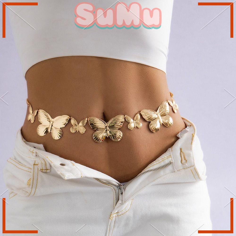 SUMU Dây Xích Đeo Hông Hình Bướm Phong Cách Vintage Thời Trang Đi Biển Mùa Hè